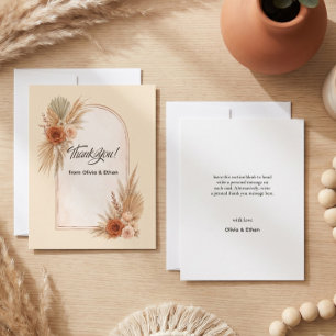 Terrakotta-Wüsten-Boho-Viral-Klassische-Hochzeit Dankeskarte