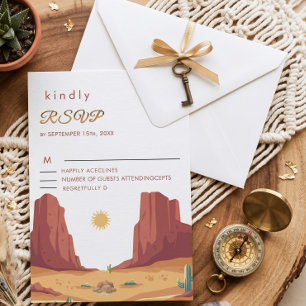 Terrakotta-Wüsten-Boho-Viral-Klassische Hochzeit RSVP Karte