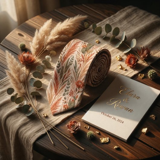 Terrakotta-Wüstenblumen Krawatte