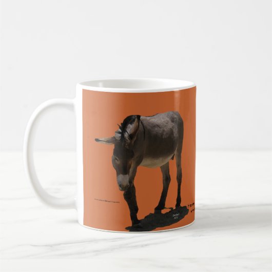 Terrakottaorange kleiner Burro - Tierrettung Kaffeetasse (Links)