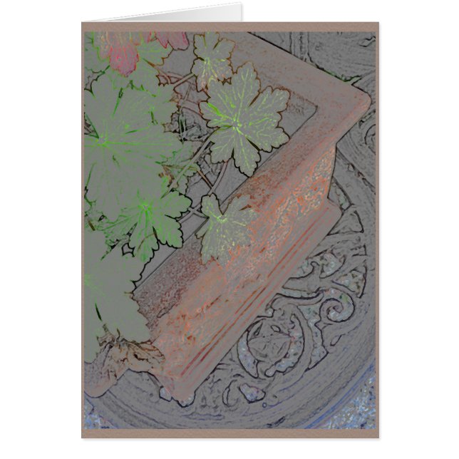 Terrakottapflanzer auf Schmiedeeisentabelle (Vorne)