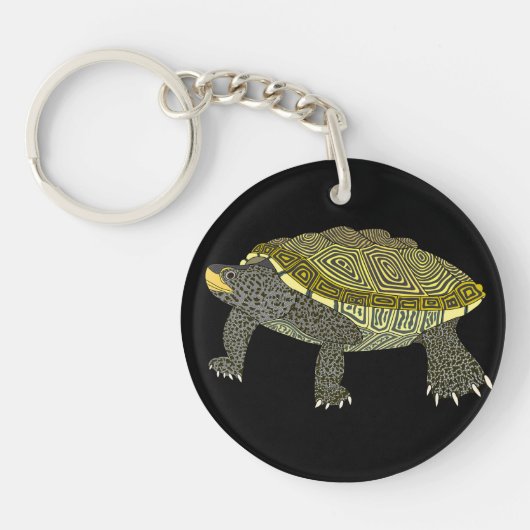 Terrapin (black) - Circle Acrylic Keychain Schlüsselanhänger (Vorderseite)