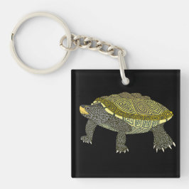 Terrapin (black) - Square Acrylic Keychain Schlüsselanhänger