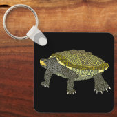 Terrapin (black) - Square Aluminum Keychain Schlüsselanhänger (Vorderseite)