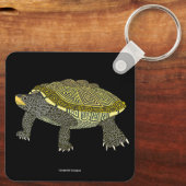 Terrapin (black) - Square Aluminum Keychain Schlüsselanhänger (Rückseite)