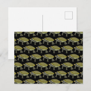 Terrapin (Muster schwarz) - Postkarte
