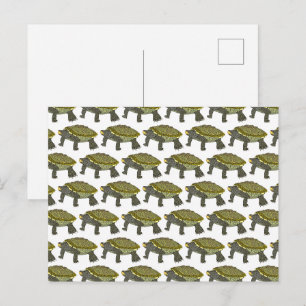 Terrapin (Muster weiß) - Postkarte