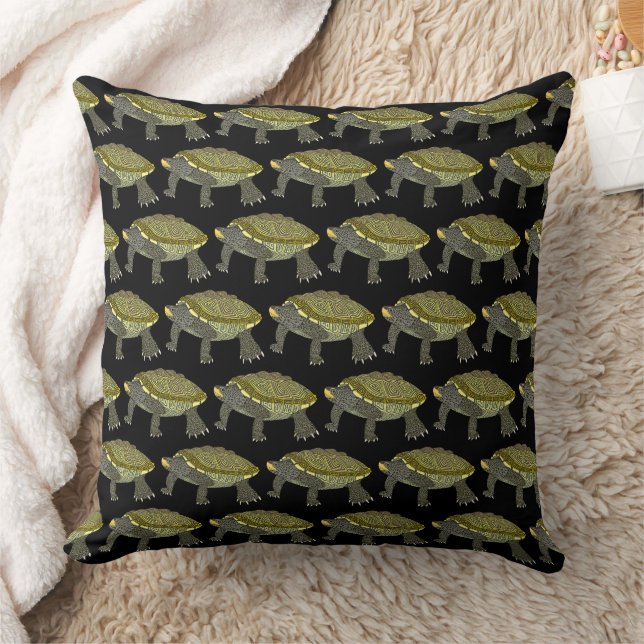Terrapin (pattern black) - Pillow Kissen (Decke)