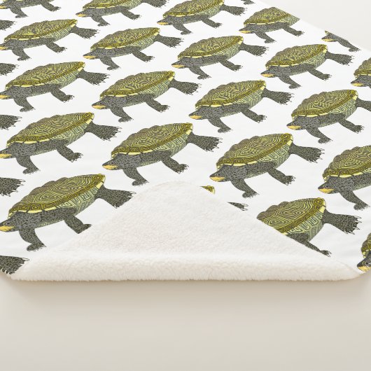 Terrapin (pattern white) - Sherpa Blanket Sherpadecke (3/4)