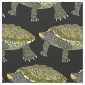 Terrapin (schwarz) - gekämmter Baumwollstoff Stoff (Nahaufnahme)