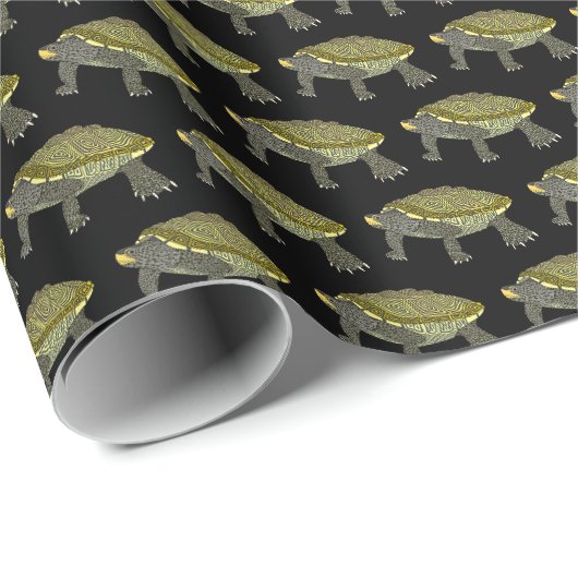 Terrapin (schwarz) - Geschenkpapier (Rolleneckpunkt)