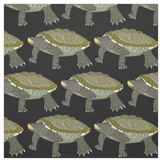 Terrapin (schwarz) - Pima-Baumwollstoff Stoff (Muster)