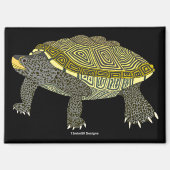 Terrapin (schwarz) - Rechteck-Magnet Magnet (Vorderseite)
