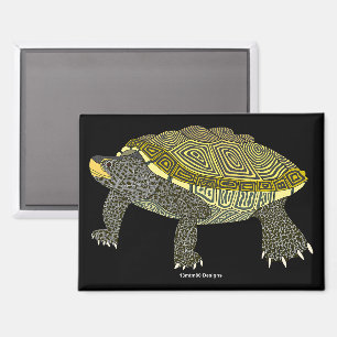 Terrapin (schwarz) - Rechteck-Magnet Magnet