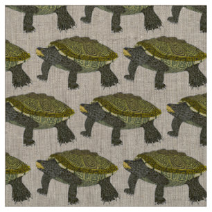 Terrapin (weiß) - Natürliches Leinengewebe Stoff