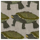 Terrapin (weiß) - Natürliches Leinengewebe Stoff (Nahaufnahme)