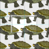 Terrapin (weiß) - Natürliches Leinengewebe Stoff (Kachel)