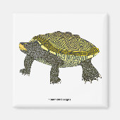 Terrapin (weiß) - Quadratischer Magnet (Vorne)