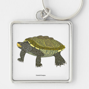 Terrapin (weiß) - Square Premium Schlüsselanhänger