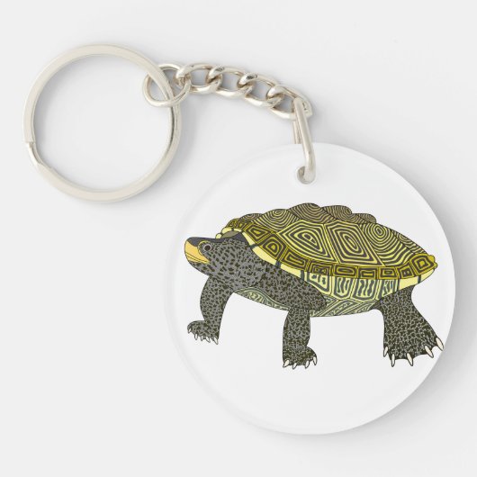 Terrapin (white) - Circle Acrylic Keychain Schlüsselanhänger (Vorderseite)