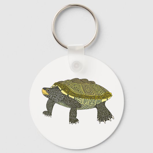 Terrapin (white) - Circle Aluminum Keychain Schlüsselanhänger (Vorderseite)