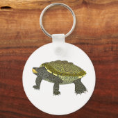 Terrapin (white) - Circle Aluminum Keychain Schlüsselanhänger (Vorderseite)