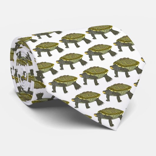 Terrapin (white) - Neck Tie Krawatte (Gerollt)