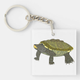 Terrapin (white) - Square Acrylic Keychain Schlüsselanhänger