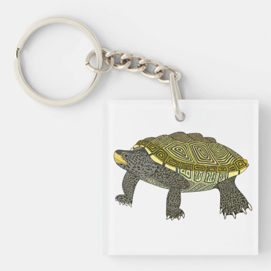 Terrapin (white) - Square Acrylic Keychain Schlüsselanhänger (Vorderseite)