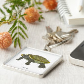 Terrapin (white) - Square Premium Keychain Schlüsselanhänger (Seite)