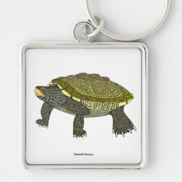 Terrapin (white) - Square Premium Keychain Schlüsselanhänger