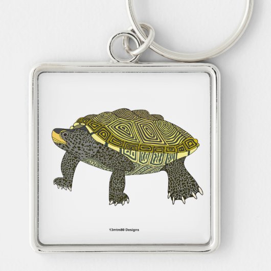 Terrapin (white) - Square Premium Keychain Schlüsselanhänger (Vorne)