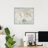 Terraqueous Globe von Samuel Dunn | 1787 Poster (Heimbüro)