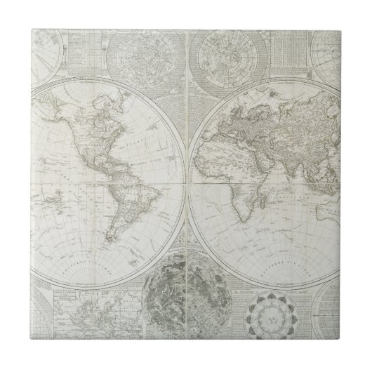 Terraqueous Kugel durch Samuel Dunn | 1787 Fliese (Vorderseite)