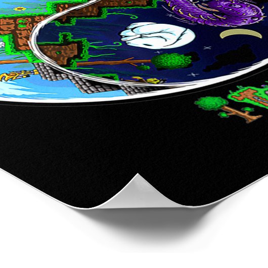 Terraria Night And Day T Shirt  Poster (Ecke)