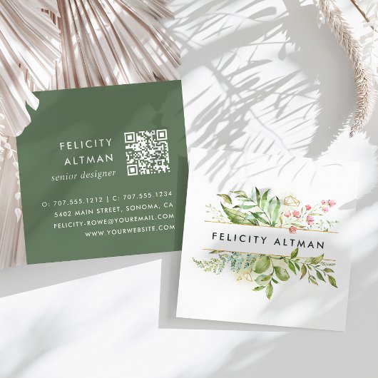 Terrarium | Botanischer QR-Code Quadratische Visitenkarte