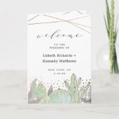Terrarium Cactus & Succulents Hochzeit Programm (Vorderseite)