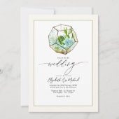 Terrarium Garden Wedding Foto und QR Code Einladung (Vorderseite)