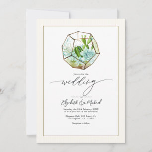 Terrarium Garden Wedding Foto und QR Code Einladung