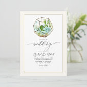 Terrarium Garden Wedding Foto und QR Code Einladung (Stehend Vorderseite)