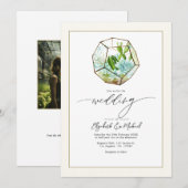 Terrarium Garden Wedding Foto und QR Code Einladung (Vorne/Hinten)