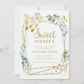 Terrarium Geometric Frame Butterfly Foto Sweet 16 Einladung (Vorderseite)