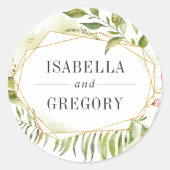 Terrarium | Grüne Botanische Hochzeit Runder Aufkleber (Vorderseite)