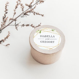 Terrarium Grüne Botanische Hochzeit Runder Aufkleber