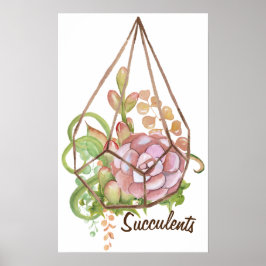 Terrarium Poster mit Aquarellfarben