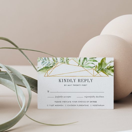 Terrarium RSVP Card mit Entree Choice Karte