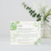 Terrarium Succulent Wedding RSVP & Unterkünfte Karte (Stehend Vorderseite)
