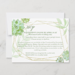Terrarium Succulent Wedding RSVP & Unterkünfte Karte