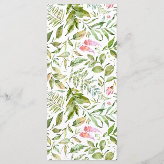 Terrarium Wedding Menu Card Menükarte (Rückseite)