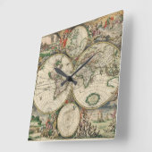 Terrarum Orbis Tabula Quadratische Wanduhr (Winkel)